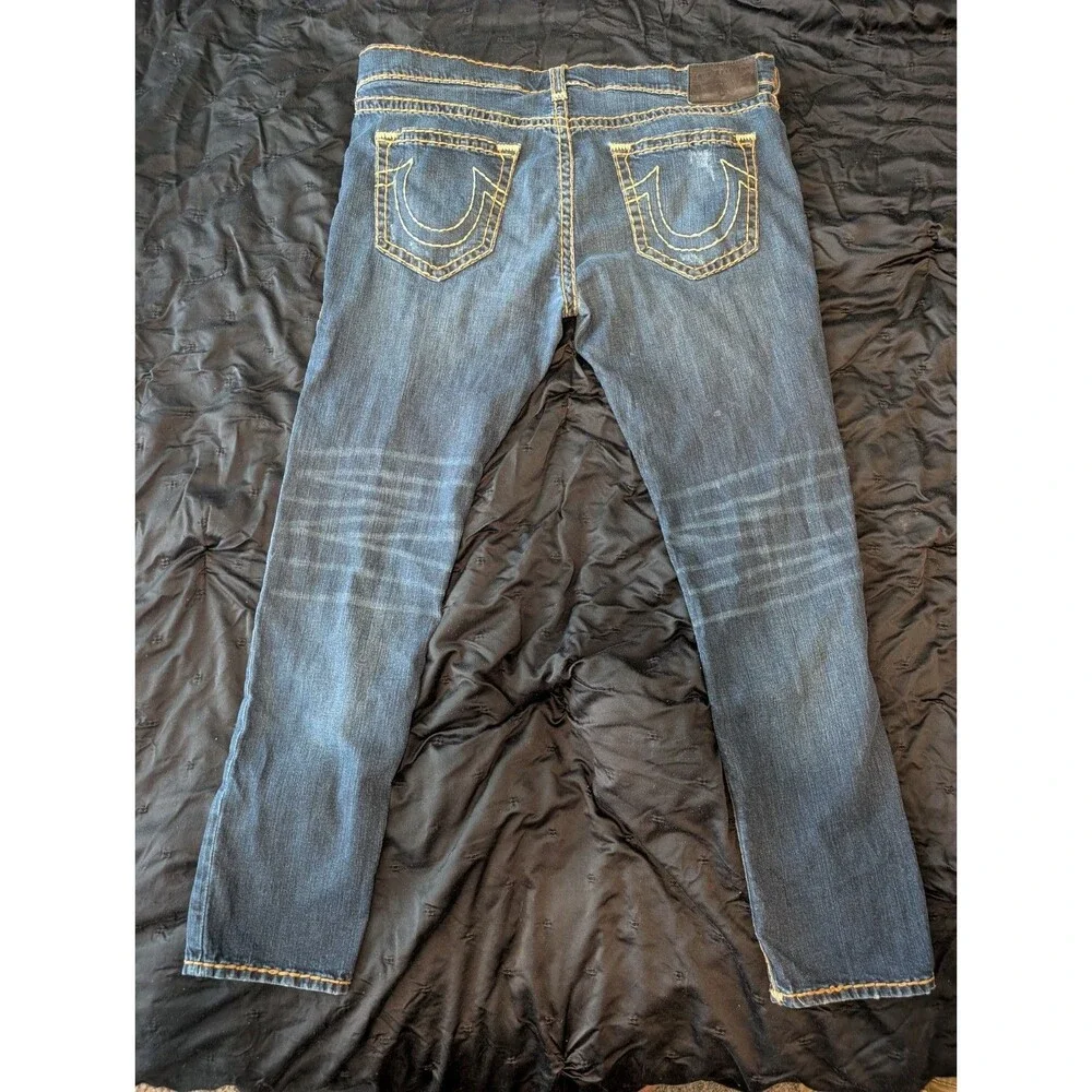 True Religion Rocco Jeans Men's Size 42 Blue Medium Wash Relaxed Skinny Denim